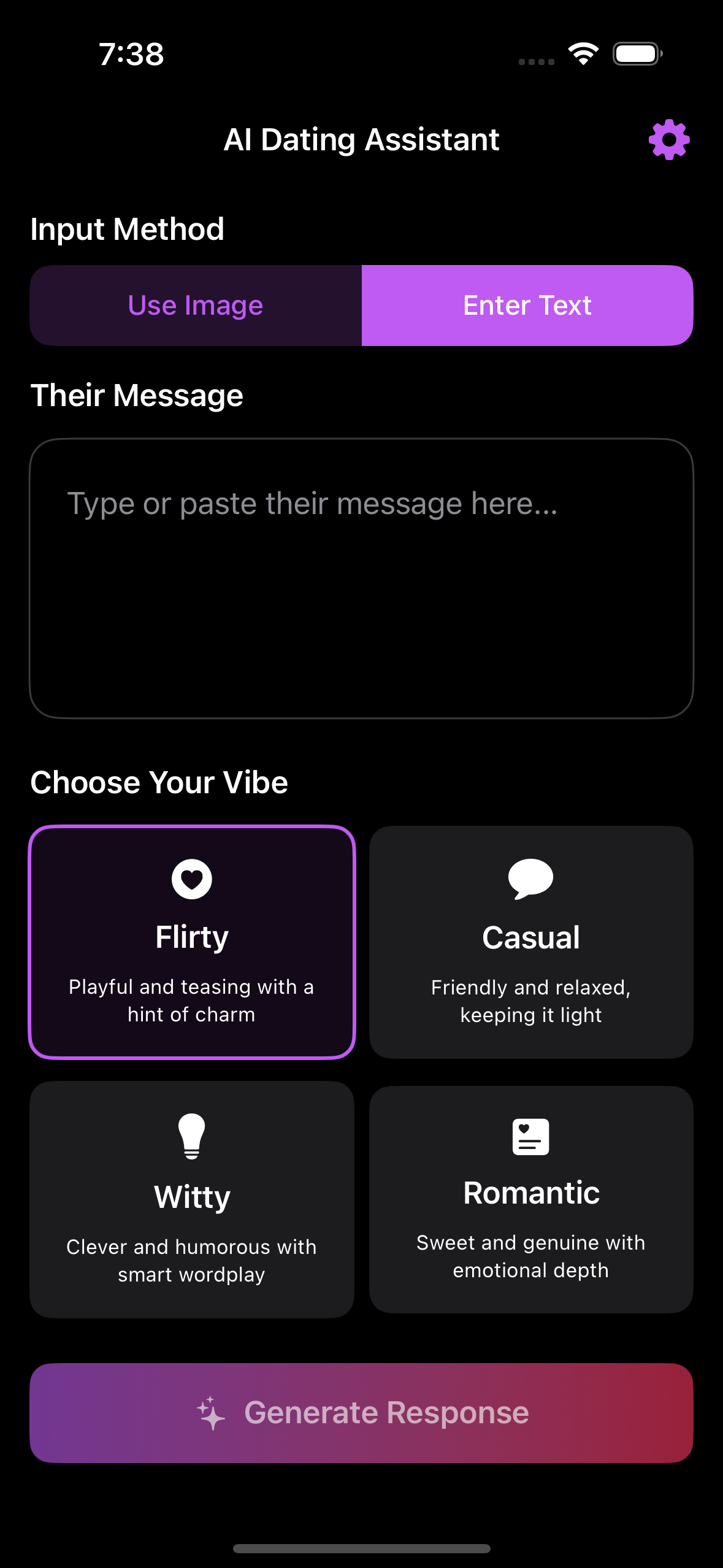 Personality Vibe Selection